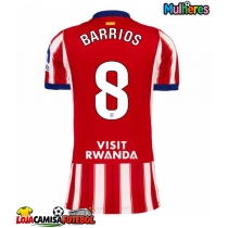 Camisa de Futebol Atletico Madrid Pablo Barrios #8 Equipamento Principal Mulheres 2026-27 Manga Curta